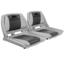 Seamanship Folding Boat Seats, Heavy Duty Marine-Grade, 52x35x45cm, Grey/Charcoal, All-Weather, UV Resistant, Set of 2