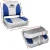 Seamanship 2X Folding Boat Seats, Premium Plastic, 13cm Padding, Grey Blue, UV & Saltwater Resistant, Swivel Base