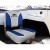 Seamanship 2X Folding Boat Seats, Premium Plastic, 13cm Padding, Grey Blue, UV & Saltwater Resistant, Swivel Base