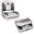 Seamanship Premium Folding Boat Seats, UV-Resistant PVC, 13cm Padding, Charcoal, Set of 2, Swivel Base, All-Weather