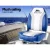 Seamanship 2X Folding Boat Seats, Premium Molded Plastic, Grey/Blue, 41x38x60cm, UV-Resistant, Swivel Base Included