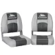Seamanship 2X Folding Boat Seats, Premium Plastic & UV-Resistant PVC, Charcoal, 10cm Padding, Swivel Base, All-Weather