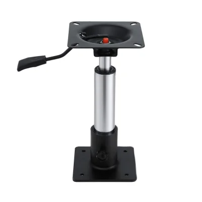 Seamanship Adjustable Boat Seat Pedestal 34-46cm Gas Lift, 360° Swivel, Aluminium Steel, 181kg Capacity, Black