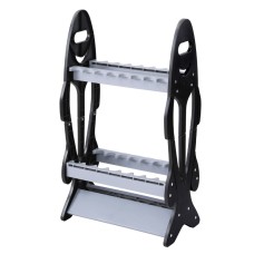 Seamanship Fishing Rod Holder, Plastic, Double-Sided, Black/Grey - 16-Rod Storage Rack for Indoor/Outdoor Use Seamanship Fishing Rod Holder, Plastic, Double-Sided, Black/Grey - 16-Rod Storage Rack for Indoor/Outdoor Use