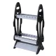 Seamanship Fishing Rod Holder, Plastic, Double-Sided, Black/Grey - 16-Rod Storage Rack for Indoor/Outdoor Use