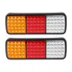 Giantz Pair 75 LED Tail Lights 28cm IP68 Waterproof Polycarbonate 12V Stop Reverse Indicator for Trailer Ute