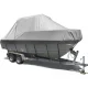 Seamanship Boat Cover, Heavy Duty 600D Polyester, 21-23ft, Grey, UV & Mildew Resistant, Trailerable with Zipper Access
