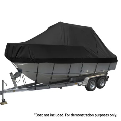 Seamanship Boat Cover, 600D Polyester, 25-27ft, Black, UV-Resistant, Mildew-Proof, Trailerable, Heavy Duty, Easy Access Seamanship Boat Cover, 600D Polyester, 25-27ft, Black, UV-Resistant, Mildew-Proof, Trailerable, Heavy Duty, Easy Access