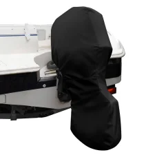 Seamanship 600D Marine Outboard Motor Cover 100-150HP, Black | UV & Water-Resistant Protection | Double Zipper Design