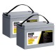 Giantz 12V 120Ah AGM Deep Cycle Battery 2 Pack, Portable, Maintenance-Free, Caravan Camping, 1400 Cycles, ABS Case