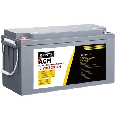 Giantz AGM Deep Cycle Battery 12V 200Ah Portable Power for Caravan, Camping, Marine, Maintenance-Free, 1400 Cycles
