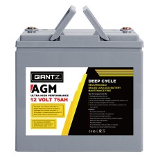 Giantz AGM Deep Cycle Battery 12V 75Ah Portable Power Box for Caravan, Camping, Solar, Marine, Maintenance-Free Giantz AGM Deep Cycle Battery 12V 75Ah Portable Power Box for Caravan, Camping, Solar, Marine, Maintenance-Free