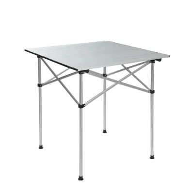 Weisshorn 70CM Aluminium Folding Camping Table - Portable, Roll-Up Design, 30KG Capacity with Carry Bag, Non-Slip Feet
