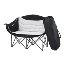 Weisshorn Double Folding Moon Chair, 240KG Capacity, 600D Oxford Fabric, Iron Frame, Portable for Outdoor Use
