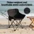 Weisshorn Black Folding Camping Moon Chair, 120kg Capacity, Durable 600D Oxford Fabric, Portable with Drink Holder