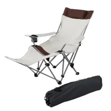 Weisshorn Lightweight Folding Reclining Camping Chair - 600D Fabric, Adjustable Backrest, Portable Comfort, 130kg Capacity