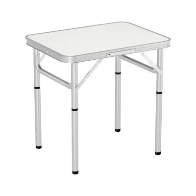 Weisshorn 60CM Adjustable Folding Camping Table - Portable Aluminium Outdoor Picnic Desk, 25KG Capacity, Rust-Resistant
