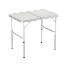 Weisshorn 90CM Adjustable Folding Camping Table – Lightweight Aluminium Portable Picnic Desk, Water-Resistant MDF Top