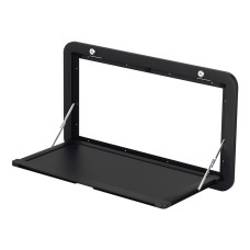 Weisshorn 800x450mm Folding Caravan Table - Black, Aluminium Frame, Lockable, Scratch & Water Resistant