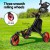 Everfit Foldable Golf Buggy Trolley Cart, 3-Wheel Aluminium, 360° Swivel, Umbrella & Cup Holder, 138x75x117cm