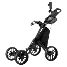 Everfit Foldable 4 Wheel Golf Buggy Trolley, Aluminium, Adjustable Handle, Mesh Net, Umbrella Stand, 116x65x109cm