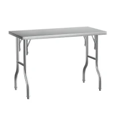 Cefito Foldable Stainless Steel Kitchen Work Bench, 430 Grade, 122x61x89cm, Adjustable Feet, Heavy Duty, 220lbs Capacity