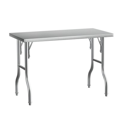 Cefito Foldable Stainless Steel Kitchen Work Bench, 430 Grade, 122x61x89cm, Adjustable Feet, Heavy Duty, 220lbs Capacity Cefito Foldable Stainless Steel Kitchen Work Bench, 430 Grade, 122x61x89cm, Adjustable Feet, Heavy Duty, 220lbs Capacity