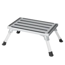 Weisshorn Aluminium Folding Caravan Step Stool - Lightweight, Non-Slip, 200kg Capacity, Portable for RVs & Outdoor Use