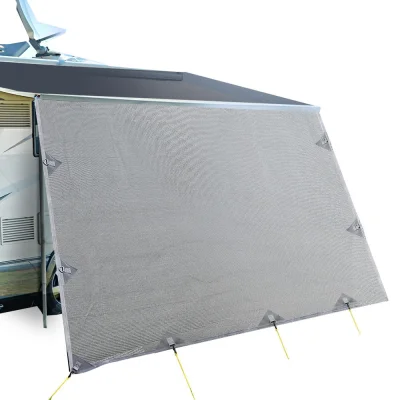 Weisshorn Caravan Privacy Screen Awning 5.2x1.95M - UV Protected, Water-Repellent, Easy Setup, Grey, 1-Year Warranty