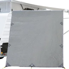 Weisshorn Caravan Awning End Screen 2.1x1.8M - UV Protection, Reversible, Water-Repellent, Includes Ropes & Pegs