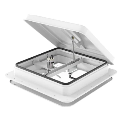 Weisshorn 12V Caravan Roof Vent Fan - White, 42x42cm, Low Noise, Insect-Proof, Reversible Airflow, All-Weather Use