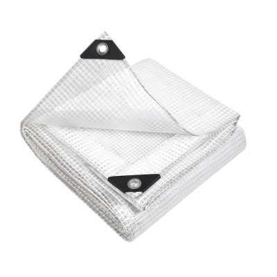 Instahut 4x7m Heavy Duty Clear Tarp - Waterproof, UV-Resistant, Reinforced Polyethylene Camping Cover