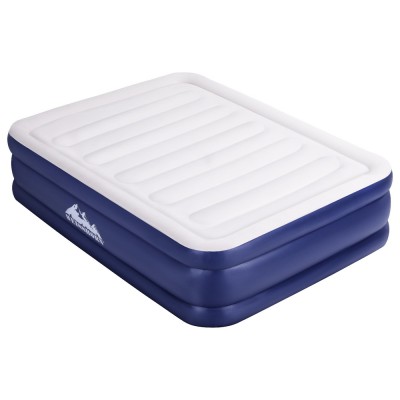Weisshorn Queen Air Mattress - 51cm High, Flocked PVC Surface, Quick 4-Min Inflation, Indoor/Outdoor Use, 300kg Capacity