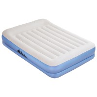 Weisshorn Queen Air Mattress - 41cm Inflatable Bed with Flocked Surface, Built-in Pump, & Quick 4-Min Inflation