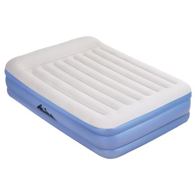 Weisshorn Queen Air Mattress, 46cm Inflatable Bed with Flocked Surface, Built-in Pump, Quick Inflate, Indoor/Outdoor Use