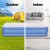 Weisshorn Queen Air Mattress, 46cm Inflatable Bed with Flocked Surface, Built-in Pump, Quick Inflate, Indoor/Outdoor Use