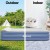 Bestway Queen Size Air Mattress - Inflatable 46cm Airbed with Built-in Pump, Flocked Surface, Indoor/Outdoor Use