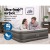Bestway Queen Air Mattress - 46cm Flocked Surface, I-Beam Construction, Rapid Inflation with Built-In Pump, Grey
