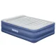 Bestway Queen Air Mattress - Inflatable Bed, 61cm, Blue, Flocked Surface, Built-in Pump, Indoor/Outdoor Use