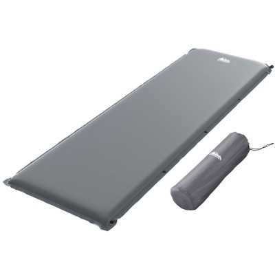 Weisshorn Self-Inflating Camping Mat, 6cm Thick Foam, Durable Taffeta, 60s Inflation, 189x66cm, Grey, w/ Carry