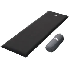 Weisshorn Self-Inflating Camping Mattress - 9.5cm Polyurethane Foam, Suede Surface, Black, 187x66cm, with Carry Bag