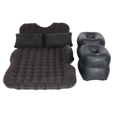 Weisshorn 176x80 Inflatable Car Mattress - Charcoal PVC SUV Camping Bed with Pump, Pillows, Non-Slip Design & Bag