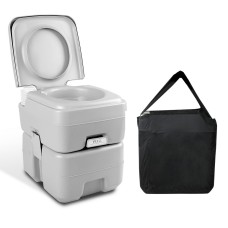 Weisshorn 20L Grey Portable Camping Toilet - High Density, 50 Flushes, Freshwater, Detachable Tank, Carry Bag Included