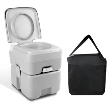 Weisshorn 20L Grey Portable Camping Toilet - High Density, 50 Flushes, Freshwater, Detachable Tank, Carry Bag Included