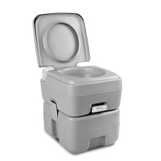 Weisshorn 20L Grey Portable Camping Toilet - High-Quality, Freshwater Flush, Corrosion Resistant, Easy to Empty