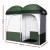 Weisshorn Double Camping Shower Toilet Tent - Portable 2-4 Person Change Room with Steel Poles, 224x114x212CM, Green Weisshorn Double Camping Shower Toilet Tent - Portable 2-4 Person Change Room with Steel Poles, 224x114x212CM, Green