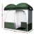 Weisshorn Double Camping Shower Toilet Tent - Portable 2-4 Person Change Room with Steel Poles, 224x114x212CM, Green