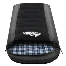 Weisshorn Single Sleeping Bag -20°C Black, 190T Polyester, 2x260gsm Filling, Waterproof, Lightweight, Compact, 208x82cm