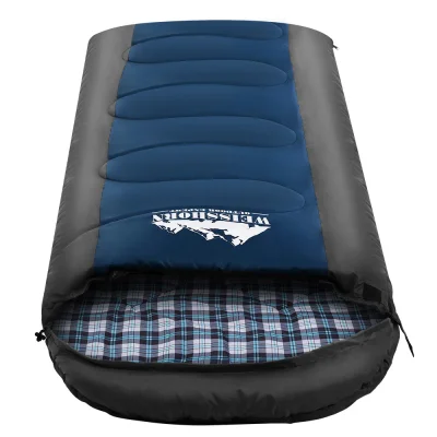 Weisshorn Single Sleeping Bag -20°C, 190T Polyester, 2x260gsm Filling, Blue, Compact, Waterproof, for Camping & Hiking