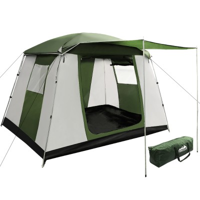 Weisshorn 6-Person Camping Tent, Weatherproof 190T Polyester, Spacious Design with Awning, Green/White, Easy Setup Weisshorn 6-Person Camping Tent, Weatherproof 190T Polyester, Spacious Design with Awning, Green/White, Easy Setup